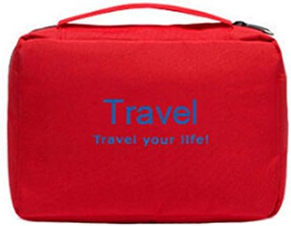 TePiLl Comestic Case Bag Portable Hanging Travel Makeup Toiletry Storage Bags fo Accessories Women and Men (Red)