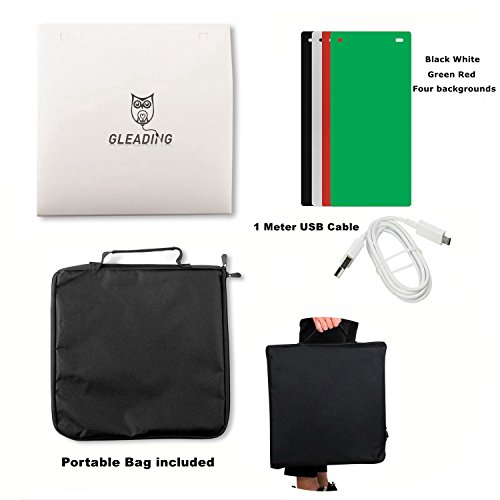 Gleading 40x40x40cm Mini Studio de Photographie Portable Tent Lightroom Kit Photo Studio avec lumière LED : Tente d…