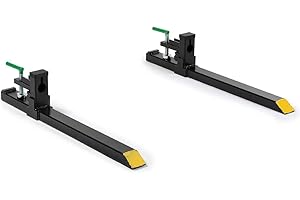 Titan Attachments Light-Duty 43" Clamp-On Pallet Forks, 30" x 3" Fork Length, Rated 1,500 LB, Easy to Install on Loader or Skid Steer Bucket
