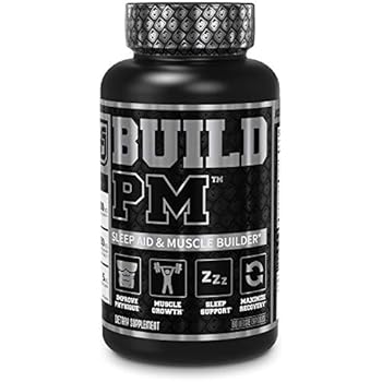 Build PM Night Time Muscle Builder & Sleep Aid - Post Workout Recovery & Sleep Support Supplement w/VitaCherry Tart Cherry, Ashwagandha, Melatonin, More - 60 Natural Veggie Pills