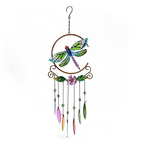 FLCSIed Dragonfly Wind Chime Indoor/Outdoor - Waterproof 4 Gold Aluminum Tube Handmade Metal Music Wind Chime, Mobile Romantic Wind-Bell for Home, Party, Festival Decor, Garden Decoration