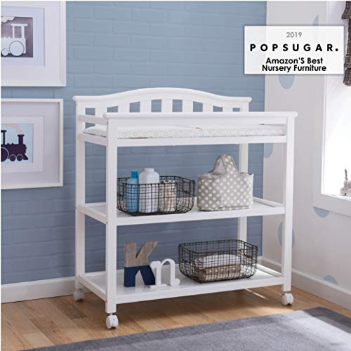 Delta Children Bell Top Changing Table with Wheels and Changing Pad