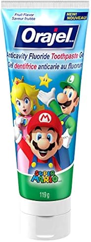 Orajel Anticavity Fluoride Toothpaste for Kids, Super Mario, 119-g