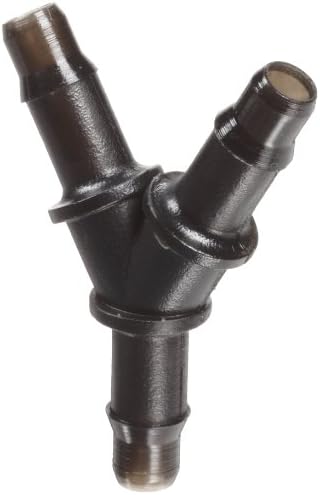 Value Plastics Y Connector , 400 Series Barbs, 1/16"ID Tube, Black Nylon (Pack of 5)
