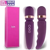 Electric Vibrator Magic Wand Massager – Double Use G Spot Sex Toy Stimulator Neck Massager with Dual Vibrations (Head and Tail) 17 Vibration Patterns – Lyps Massage Wand (Purple)