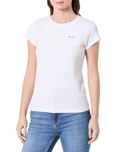 Camiseta W Basic Rib S/S para Mujer, Blanco (Blanco), S