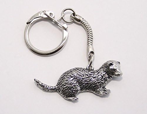 Solid Pewter Ferret Keychain
