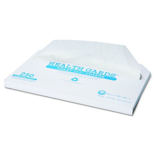 HOSPECO HG2500 Health Gards Toilet Seat Covers, Half-Fold, White, Pack of 250 (Case of 10 Packs) - Thumbnail 2