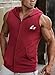 PAIZH Men's Sleeveless Workout Hoodie Zip-up Vests Gym Bodybuilding Lifting Tank Tops