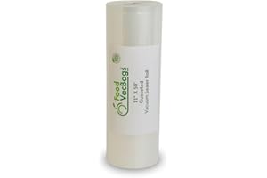 FoodVacBags Expandable Vacuum Sealer Bags 11-inches by 50-feet Heat Seal Rolls Commercial Grade for Large Roasts, Casseroles, Game Compatible with Foodsaver (1 Roll)