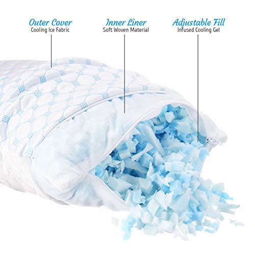 Clara Clark Cooling Pillows for Sleeping Memory Foam Pillows Luxury