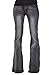 Glamour Outfitters Women's 60s 70s Flares Bell-Bottom Wide Flared Jeans - Faded Grey