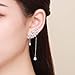 925 Sterling Silver Leaves Wrap Earrings Crawler for Women Dainty Flowers Threader Tassel Chain