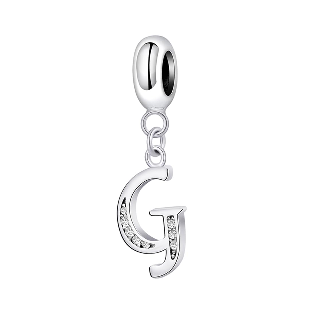 925 Sterling Silver Letter Charm Beads Alphabet Charms G Charm Anniversary Charm Words Charm fits Pandora Charms Bracelet (G)