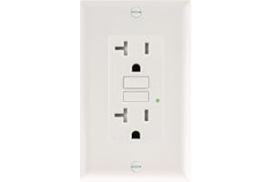 Wengart GFCI Outlet 1pack,125VAC 20Amp,Weather-Resistant and Tamper-Resistant Self-Test LED Indicator,Ground Fault Electric w