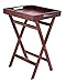 BirdRock Home Wooden Tray Table - Removable Food Drink Snack Serving Tray - Indoor Outdoor TV Side Table - 28 Inch - Antique Walnut (Dark Brown) Finish