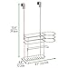 mDesign Metal Bathroom 2 Section Storage Tool Organizer Basket Tray - Hang Over Cabinet Door - Storage for Hair Dryer, Straightener, Curling Iron, Styling Products - Concerto Collection - Satin