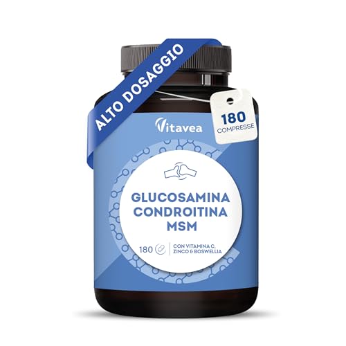 Glucosamina Condroitina MSM - Integratore Articolazioni - 180 Compresse - Benessere Articolare e Mobilità - Formula Avanzata per Cartilagine e Ossa - Per Uso Quotidiano - Vitavea
