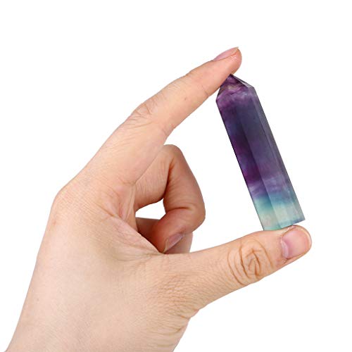GETDATE Lot Natural Fluorite Quartz Crystal Stone Healing Amethyst Hexagonal Wand Point - Home & Garden, Home Decor, Fluorite Crystal Bar - Thumbnail 7