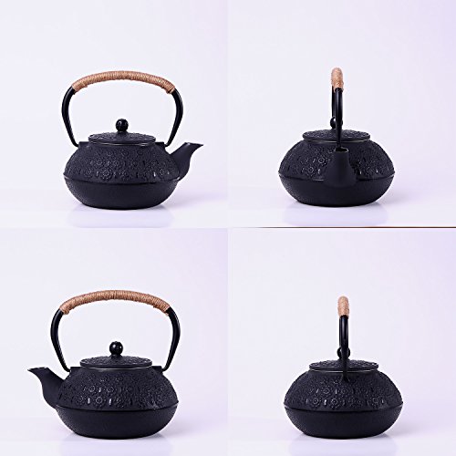 JUEQI Old Dutch Cast Iron Teapot, Enamel Craft Japanese Cast Iron Tea