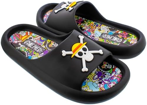 One Piece Slides Unisex Black Excellence Straw Hat Pirates Anime‎ Graphic W.Essentiels x One Piece Sun God Slides Noir Black  main image 4