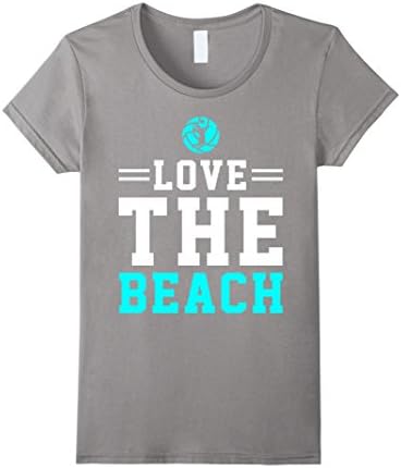 Womens Love The Beach Volleyball Funny Shirt Gift Medium Slate