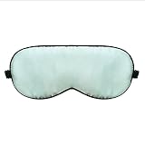 Sleep Mask Natural Silk Eye Mask for Women,Men,Kids Super Smooth Blindfold for Travel,Shift Work,Meditation (Light Green)