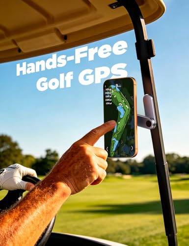 2026 Upgrade 360° Magnetic Golf Cart Phone Holder for iPhone [1s Snap], Golf Gifts for Fathers Day Birthday Gift for Men Husband Him Boyfriend Grandpa, Golf Accessories Fit EZGO Yamaha Club Car