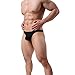 Pdbokew Mens G-String Underwear with Pouch Low Rise Bikini Thong Underwear Black M