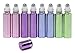 ColoVis 8 PC Roll-on Glass Bottles with Stainless Steel Roller Balls,10ml (1/3oz) 4 Colors Mixed,refillable Bottles for Essential Oils,pack of 8 and 1ml Dropper Included (4 Colors Mixed)