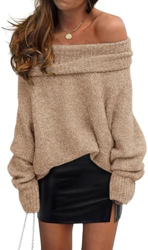 LILLUSORY Off The Shoulder Sweater Tops Oversized Stay Put