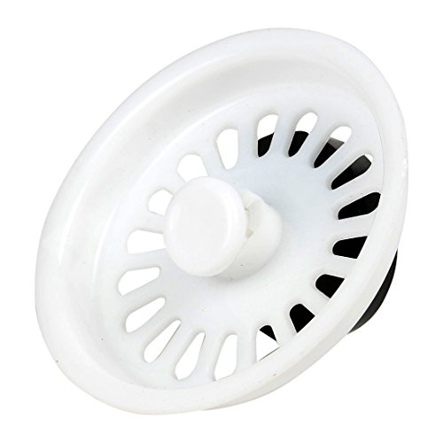uxcell Plastic Removable Basin Sink Strainer Basket 73mm Dia Drain White