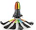 Eladush - Spoon & Pasta Fork,Slotted Spoon, Soup Ladle, Skimmer, Slotted Turner, Non stick 6 piece multi-color kitchen utensils set with hanging holder for cleanliness