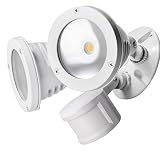 TOPELE Flood Light with Motion Sensor, Super Bright LED Security Light with 2200LM 4000K Daylight, 2 Adjustable Head Motion Security Lights for Garage Yard, 24W, Waterproof IP65 & ETL Listed, White