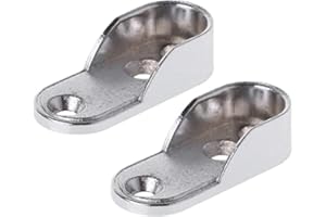 2 pcs Wardrobe Clothes Tube Support Closet Rod Pole End Bracket Thickening HolderDeft Processed