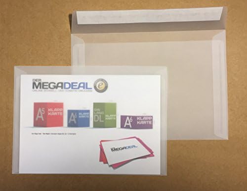 25 Transparent Envelopes C5 = 229 x 162 mm, Peel and Seal, 100g/m2