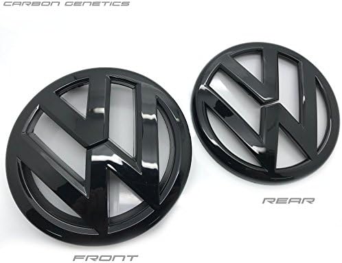 Carbon Genetics Gloss Black VW Polo 6R Front And Rear Badge Emblems GTI TDI TSI R - 2009-2013