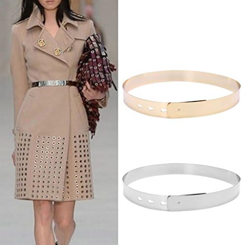 SKYlive Women Lady Thin Metallic Waistband Metal Skinny Waist Belt