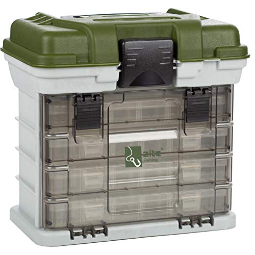 Zite Fishing Angelkoffer mit 4 Tackleboxen für Angelzubehör - Gerätekoffer & Angelkasten mit Boxen für Köder & mehr – Bild 3