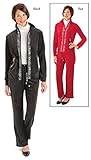Collections Etc Women's Beaded Velour Zipper Front Jacket & Pant Set