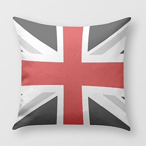 Chair Pillow Case Uk Flag Throw Pillow Cover case for Sofa or Bedroom Black Red