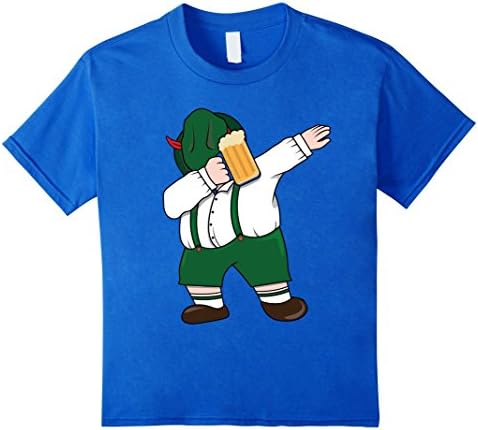 Kids Lederhosen Dabbing German T-Shirt Funny Oktoberfest Shirt 4 Royal Blue