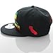 California Republic Unisex Flat Bill Visor Flag Bear Adjustable Plastic Snapback Hat Cap - Jamaica Black