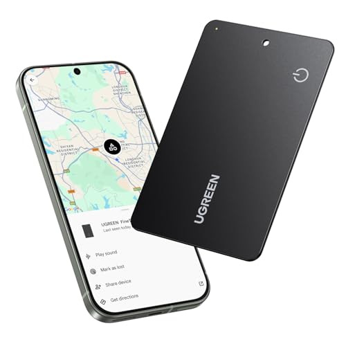 UGREEN FineTrack Slim Smart G Bluetooth Tracker (Android Only), 5 Year Battery Life Google Smart Tracking Tag Work with Find Hub App, IP68 Waterproof Wallet Finder for Android 1.7mm Ultra-Slim