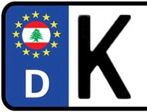 Werbetechnik Sotirios Papoutsis 2x Number Plate Sticker, License Plate Decal LEBANON (2 cm)