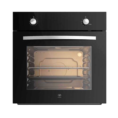 AVERA Horno empotrable para Gas Natural, 58 Litros, 60 cm, Control de temperatura 130° - 250°C, Temporizador 90 min, Luz interior, Encendido eléctrico 127V, Funciones Hornaer y Asar | HE00NAT