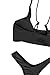FAFOFA Woman's 2PCS Bikini Swimsuit Scoop Neck Crop Tank High Cut Thong Bottom Outfit Swimwear Black S