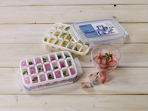 Komax Biokips Ice Cube Trays With Locking Lid | [3-Pack Set] Small Ice Cube Trays With Lid | Ice Cube Maker for Cool Drinks, Bourbon, Whiskey & Cocktails | FDA-Approved & BPA-Free Ice Cube Mold Tray - Thumbnail 5