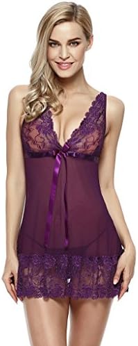 Dazzli Atallp Women Babydoll Sexy Lingerie Lace Halter Nightwear