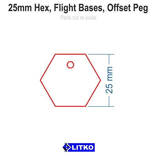 25mm, Hex Flight Bases, Offset Peg (10)